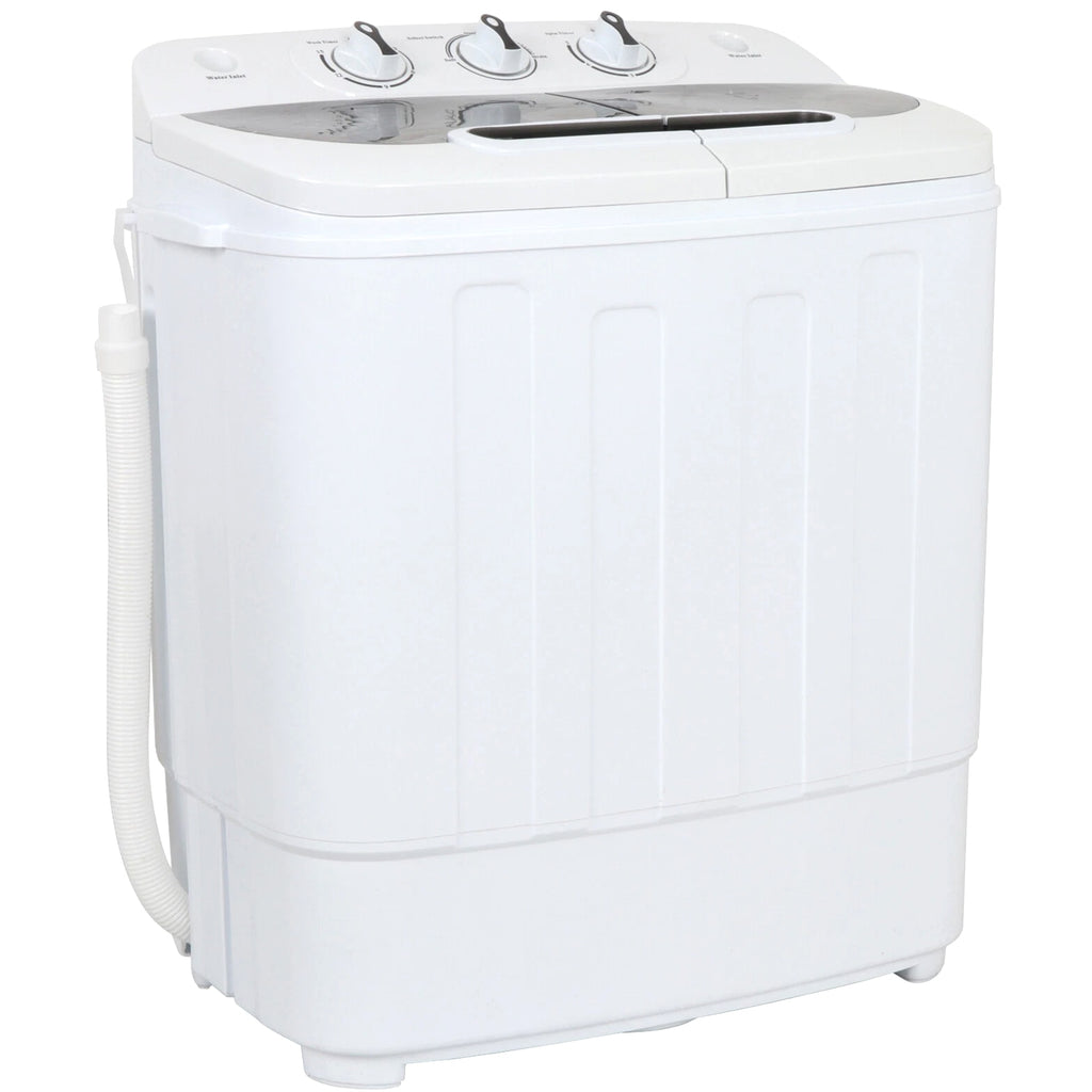 White Compact Portable Washer & Dryer with Mini Washing Machine and Spin Dryer