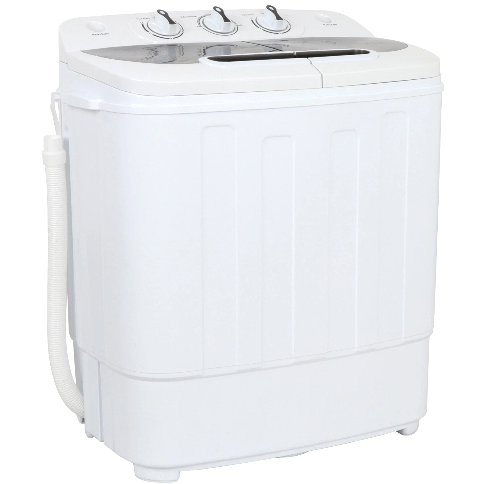 White Compact Portable Washer & Dryer with Mini Washing Machine and Spin Dryer