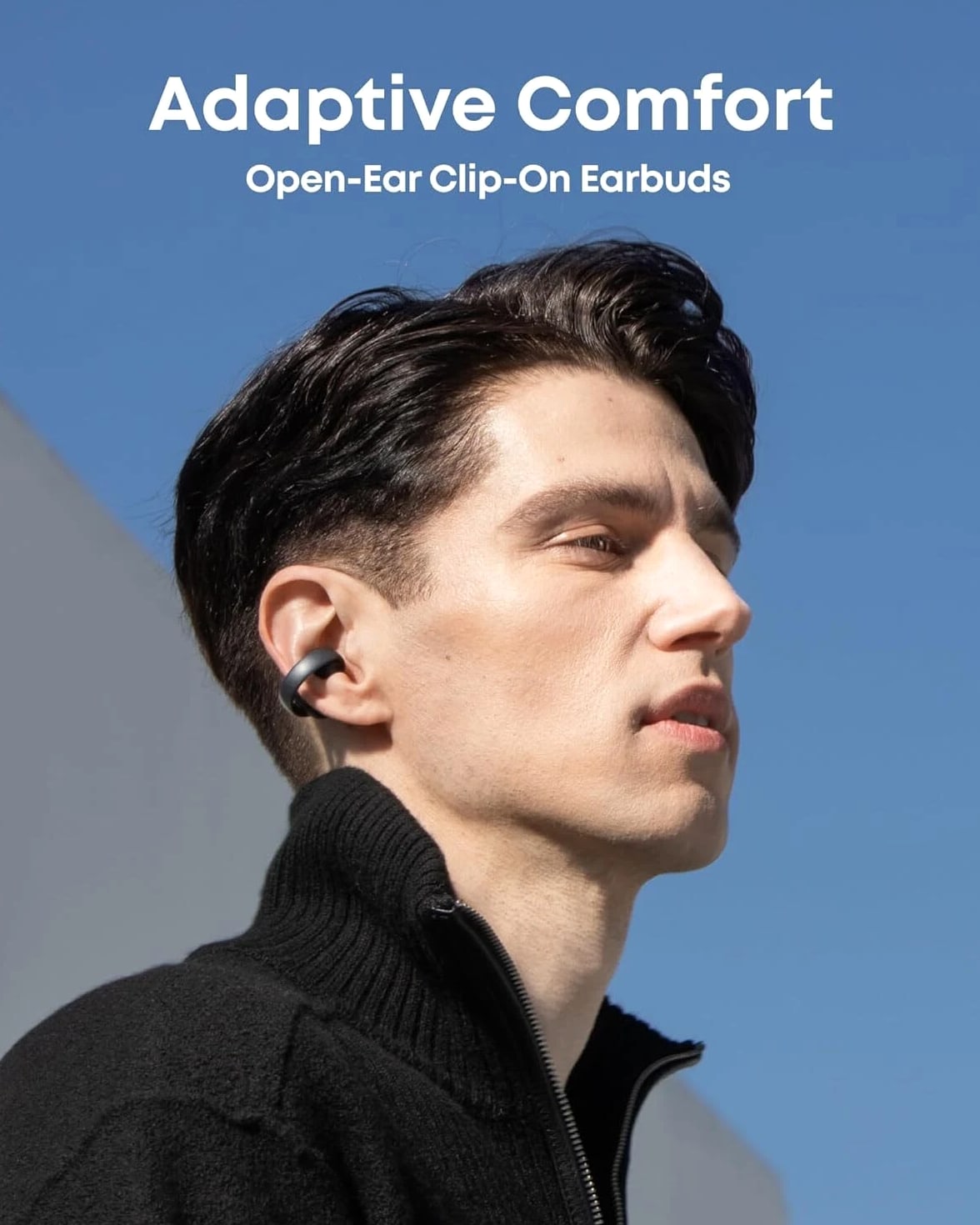 Soundcore AeroClip Open-Ear Earbuds Clip-On Headphones 4 Mic AI-Boost Clear Call