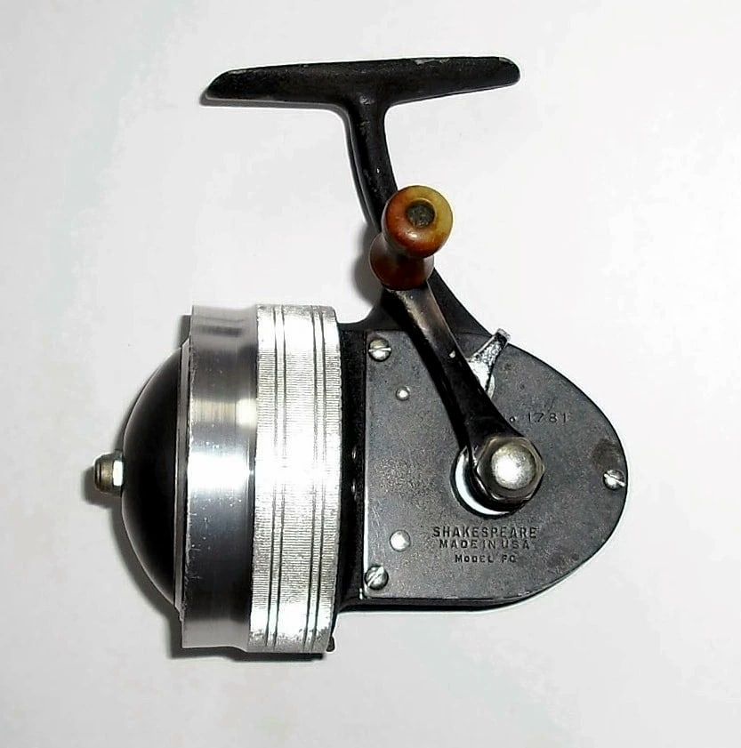 Vintage Shakespeare Wonder-Spin 1781 Model FC Fishing Reel - Rare Black