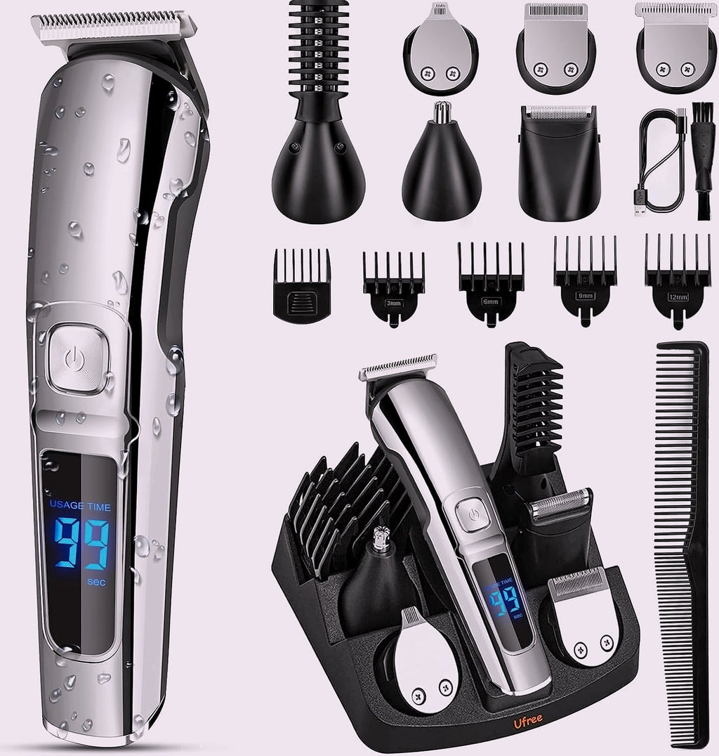 Ufree Beard Trimmer Kit, Waterproof Electric Razor for Men