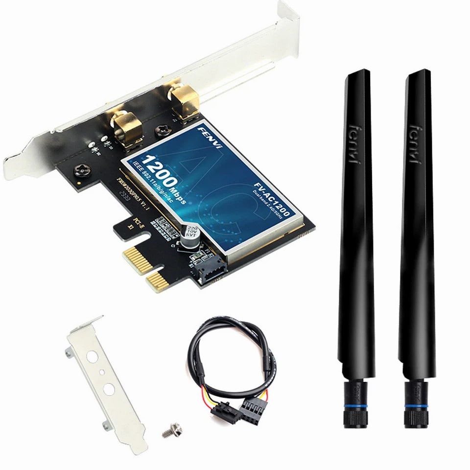 AC1200 Desktop PCI-E WiFi Adapter 2.4G/5Ghz 802.11ac Bluetooth 4.0 Network Card