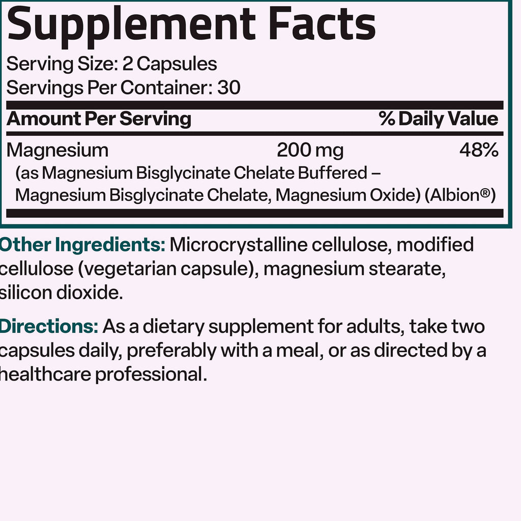 Bronson Magnesium Glycinate 200mg Chelated Capsules