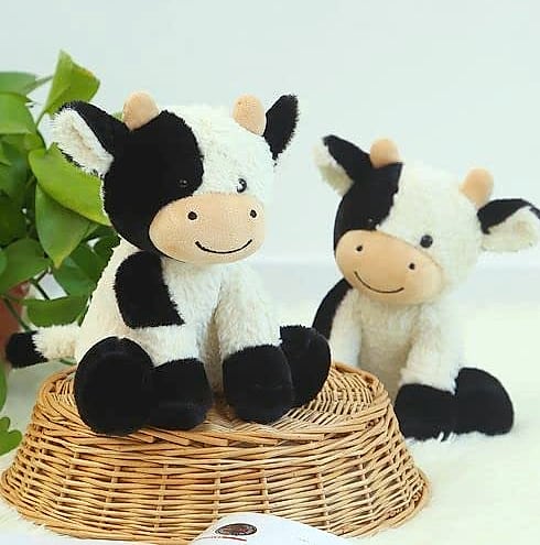 BSVOME 9 Inch Cow Plush Stuffed Animal Soft Toy