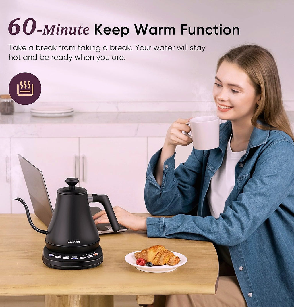 Cosori Electric Gooseneck Kettle, 0.8L Pour Over with Temperature Control