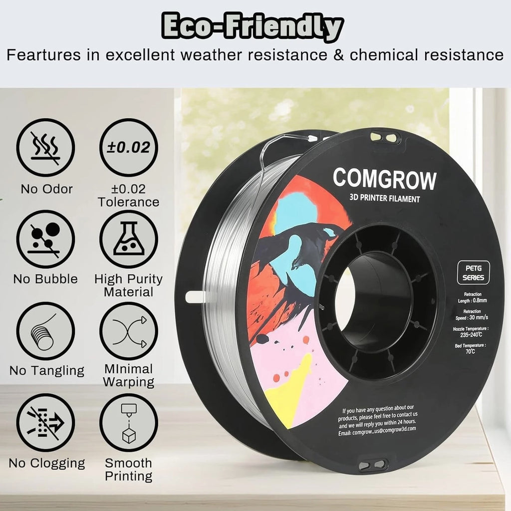 PETG 3D Printer Filament 1.75mm - High Precision, Tough 3D Printer Filament...