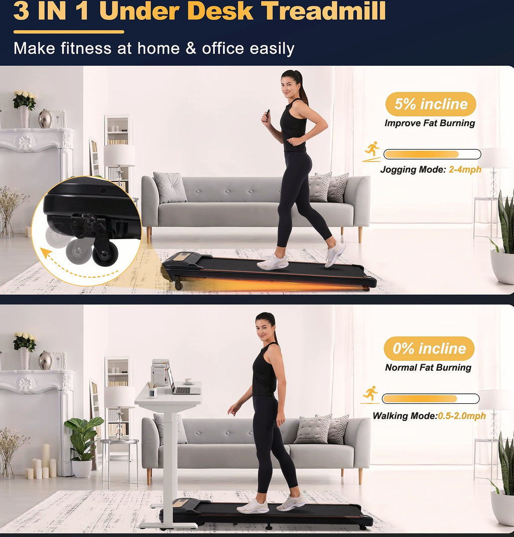 WalkingPad Treadmill with Incline, 2.5HP Motor, 300lb Capacity