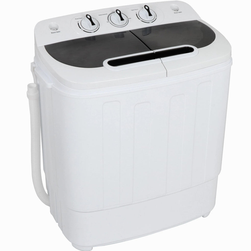 White Compact Portable Washer & Dryer with Mini Washing Machine and Spin Dryer