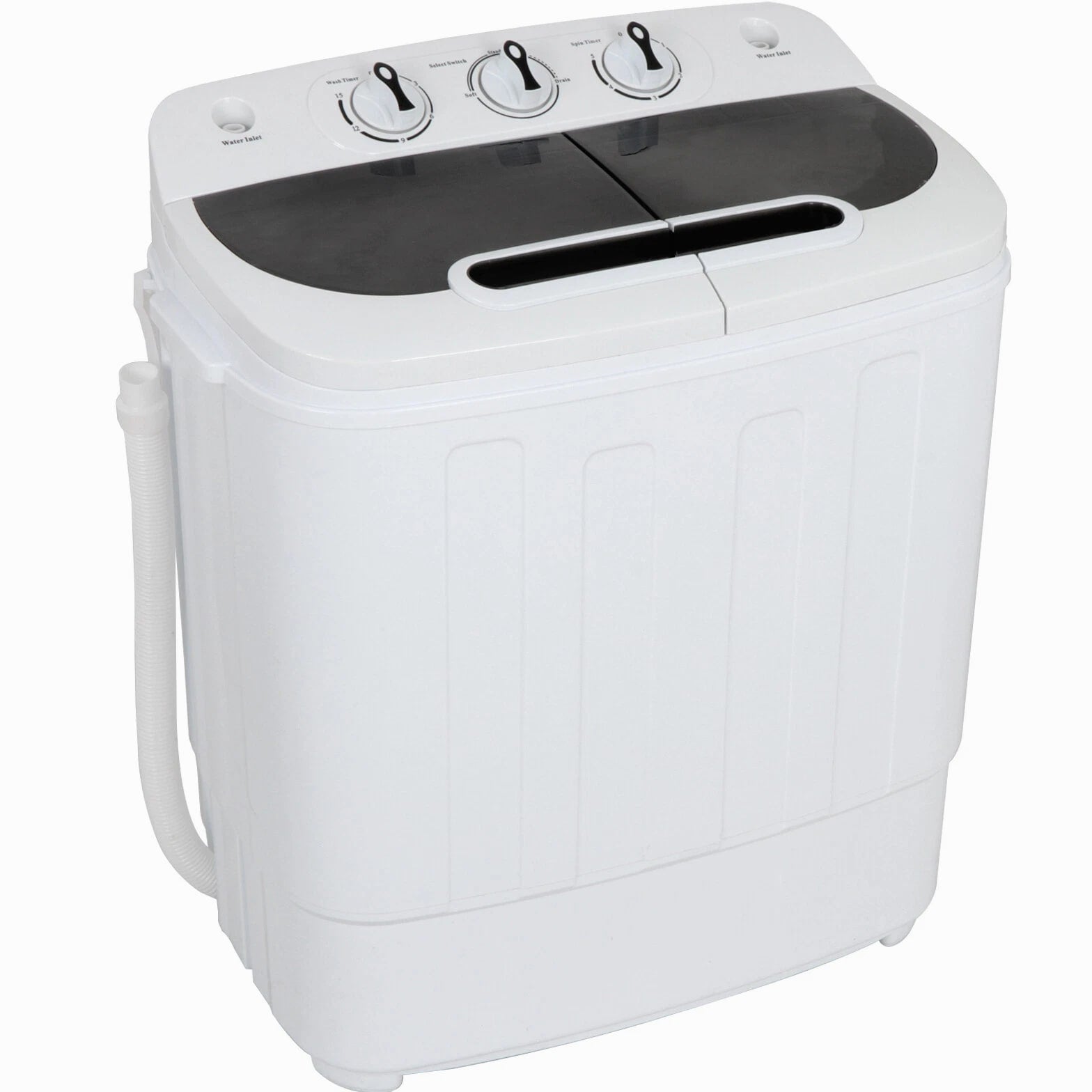 White Compact Portable Washer & Dryer with Mini Washing Machine and Spin Dryer