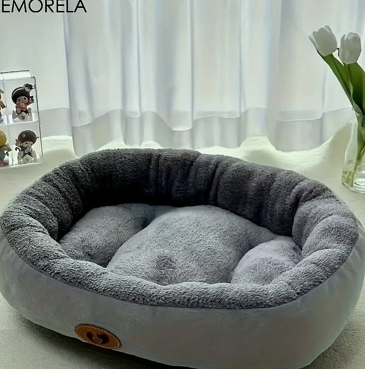 KEMORELA Oval Snuggle Pet Bed for Cats and Small Dogs