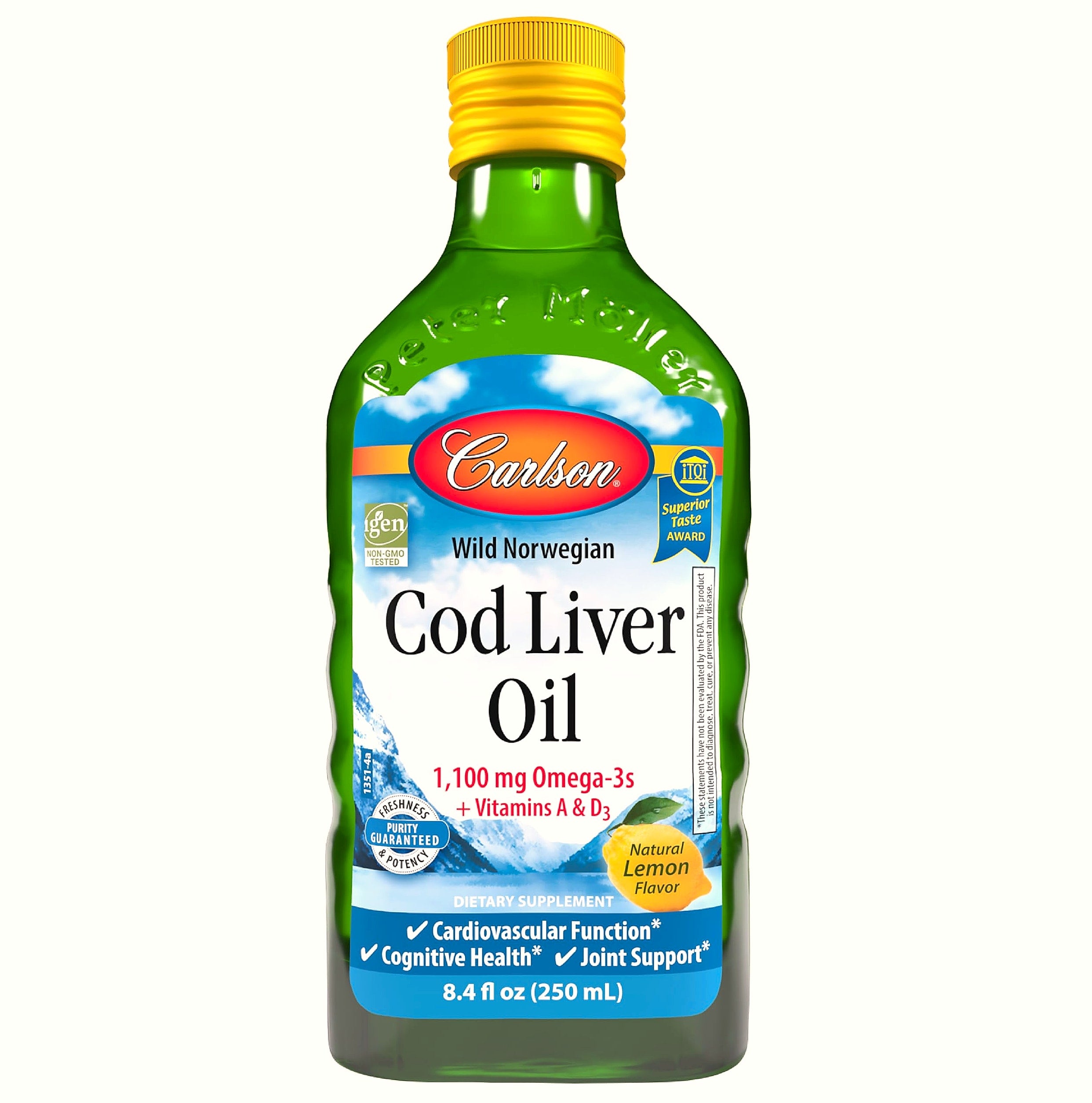 Carlson Cod Liver Oil 1100mg Omega-3 Liquid Fish Oil