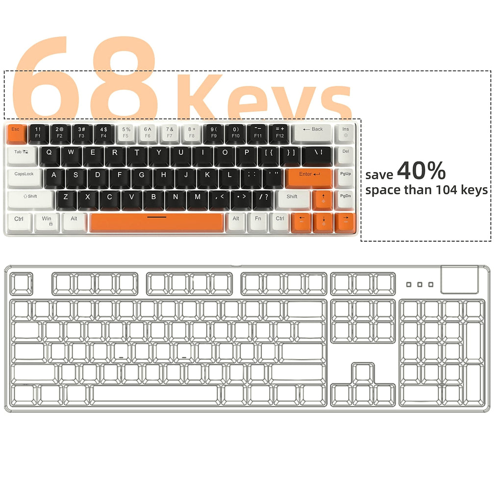 MageGee MK-Box 68-Key Mechanical Gaming Keyboard Compact