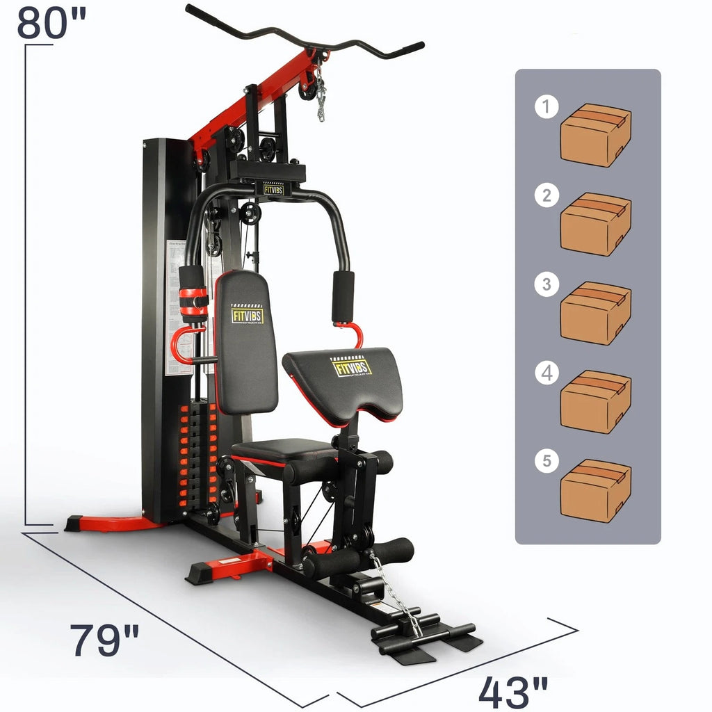 Fitvids Home Gym Equipment, 160lb Weight Stack, Full Body Workout Machine