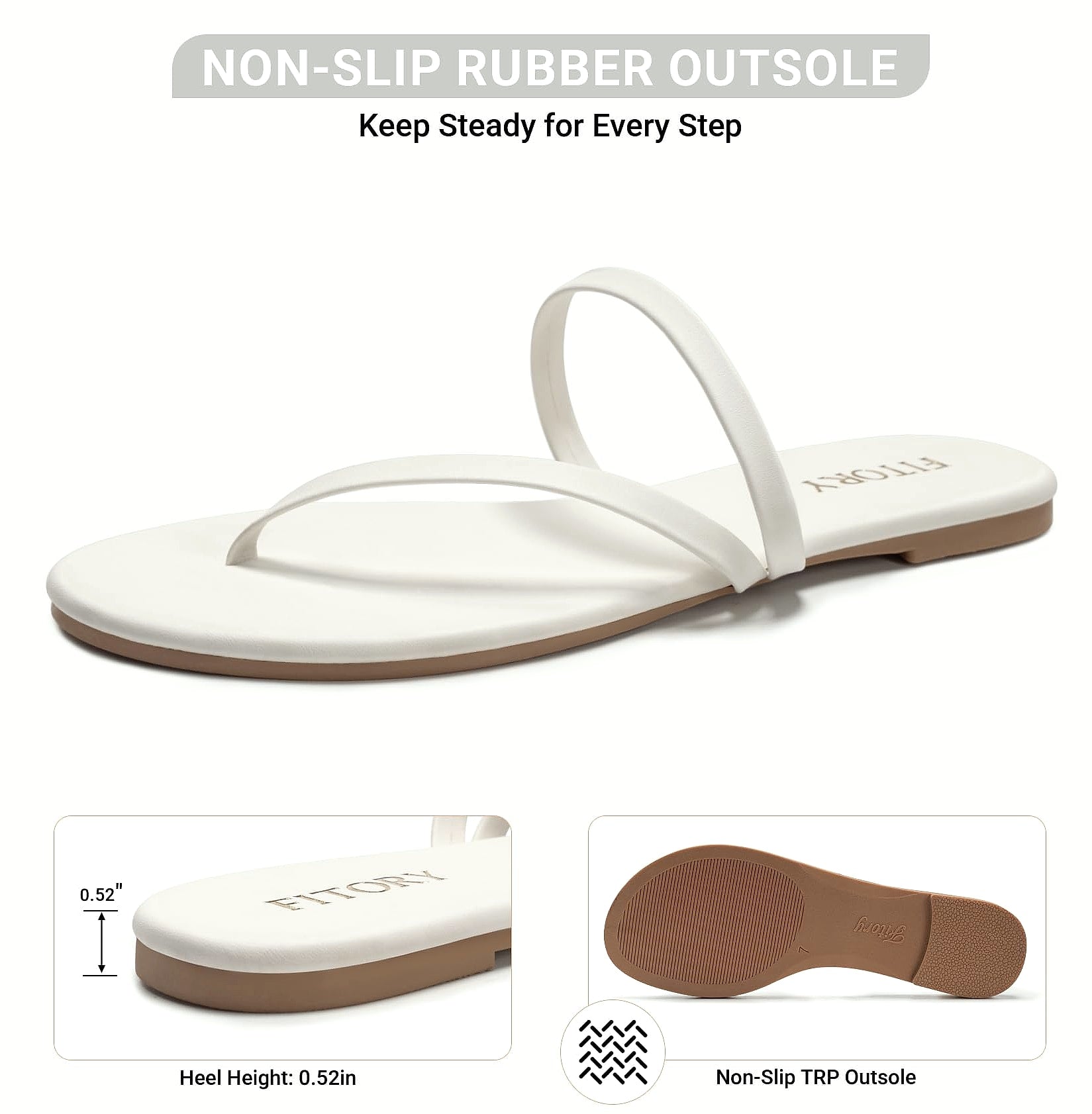 FITORY Womens Flip Flops Strappy Open Toe Sandals Size 6-11