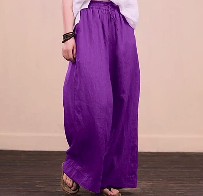 Careaymade Women's Wide Leg Pants Cotton Linen Casual