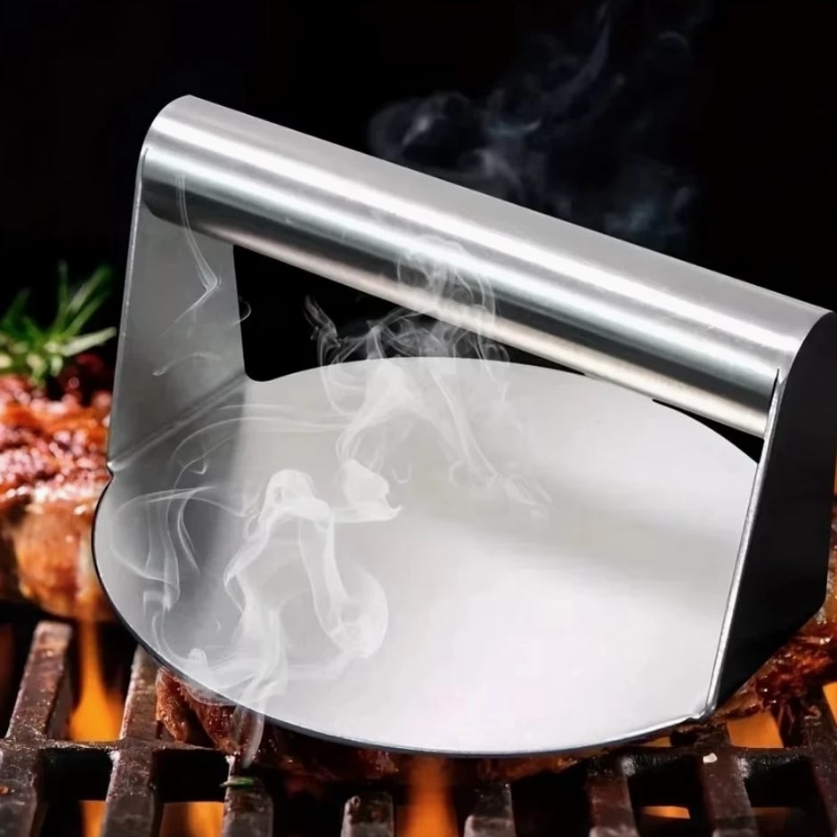 Stainless Steel Smash Burger Press – Heavy Duty Non-Stick Patty Maker