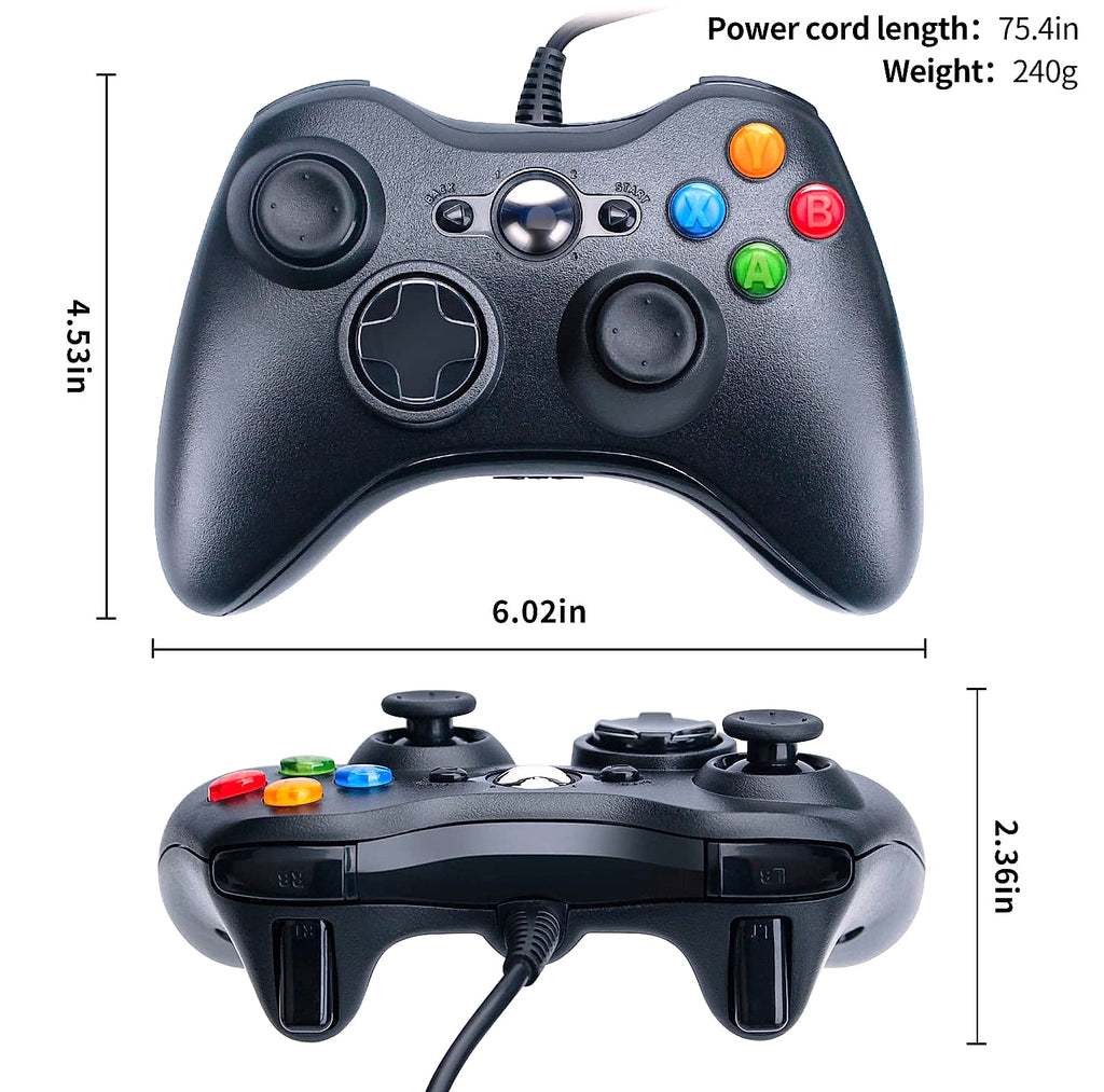 OSTENT Wired USB Controller Gamepad for Xbox 360 and PC