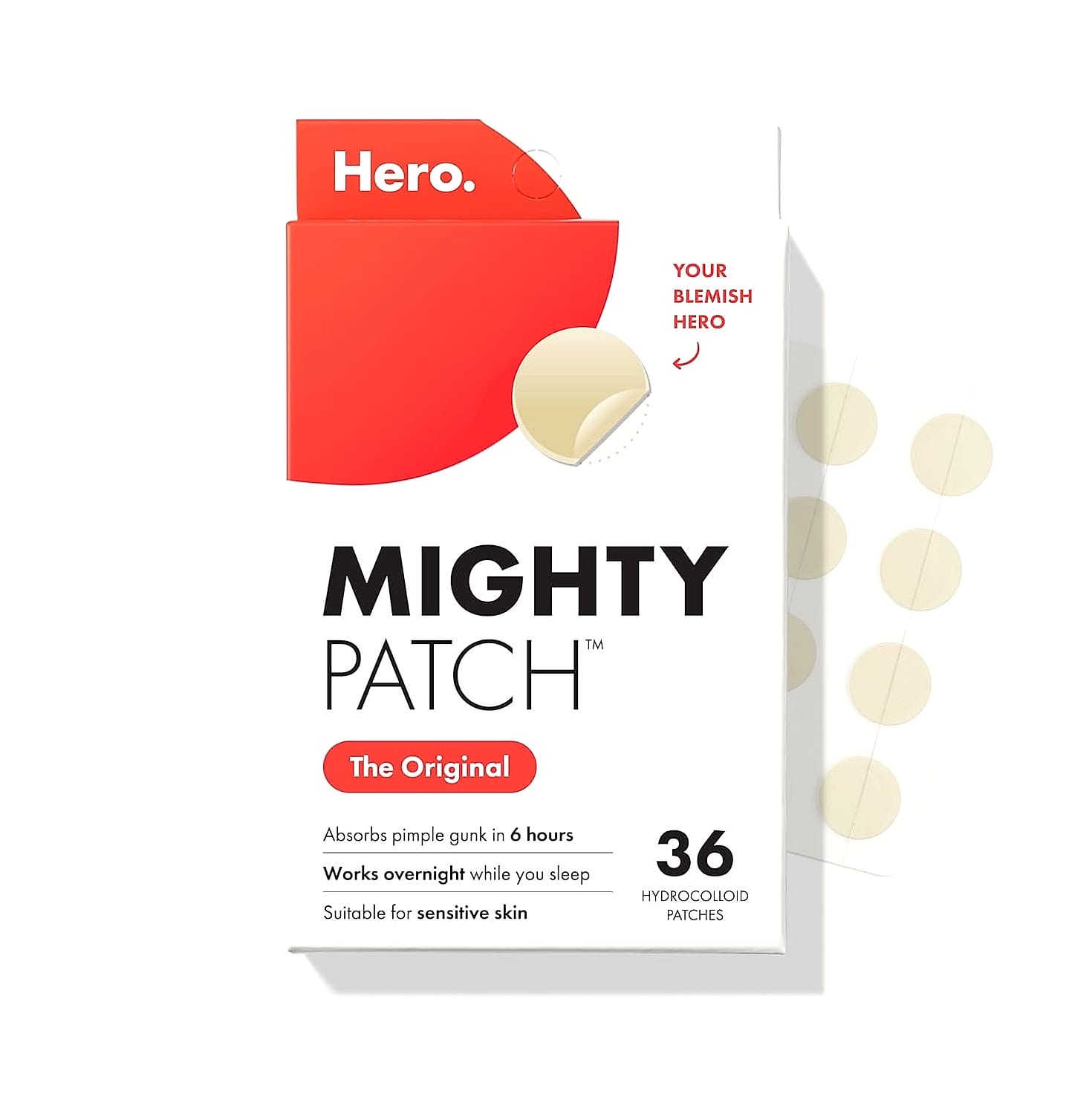 Mighty Patch Original Hydrocolloid Acne Patches, 36 Count