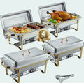 SucceBuy 8QT Rectangle Chafing Dish Buffet Warmer Set