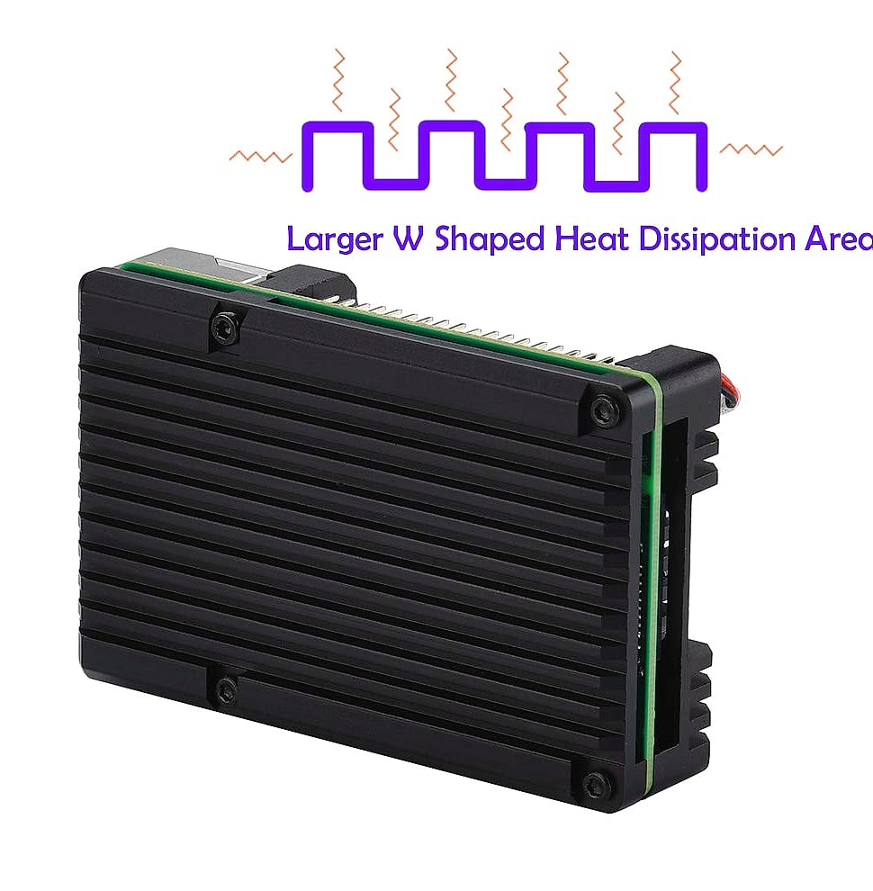 MazerPi Raspberry Pi 4 Aluminum Case with Dual Fan Cooling