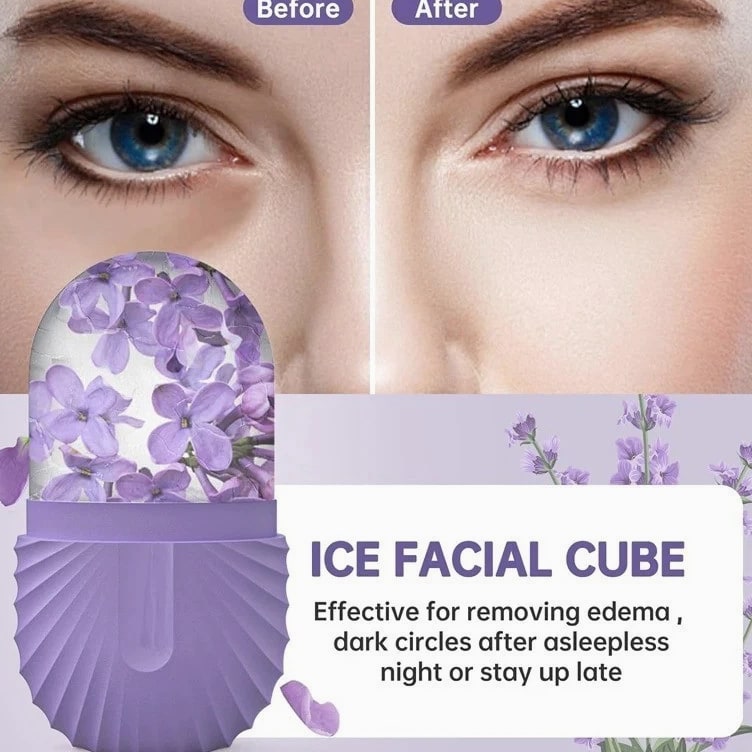 Ice Face Roller Silicone Ice Mold Facial Massager for Puffiness & Pore Care