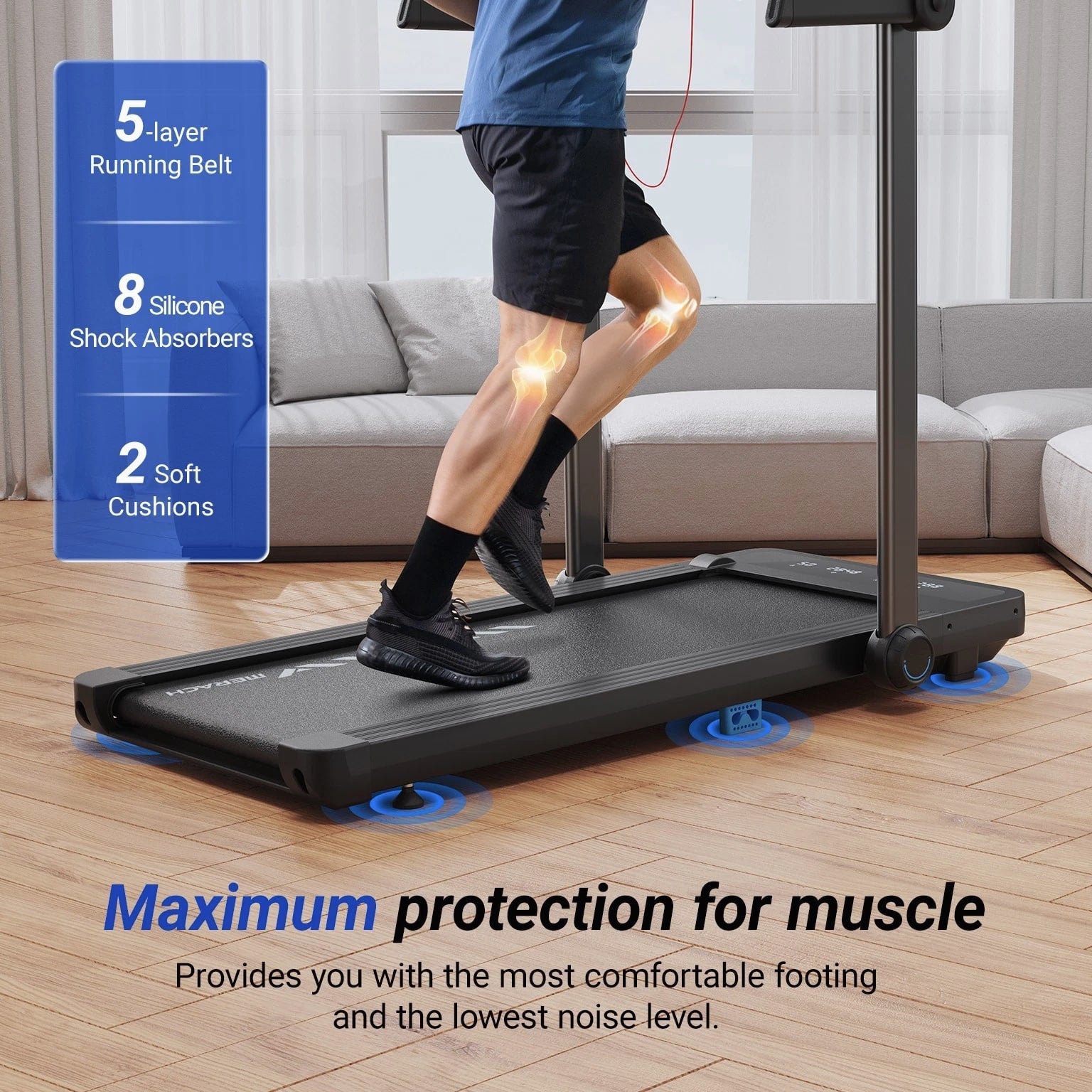 MERACH Folding Electric Home Treadmill 1-12 km/h with Remote Control & LED Display