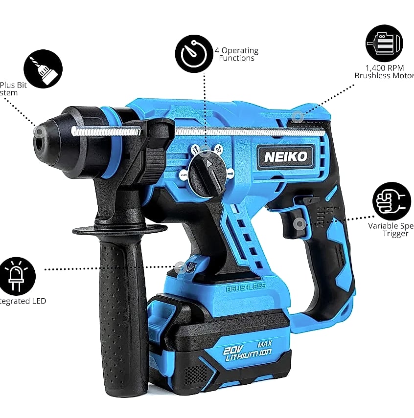 Kankeirr Cordless Rotary Hammer Drill 20V Li-ion
