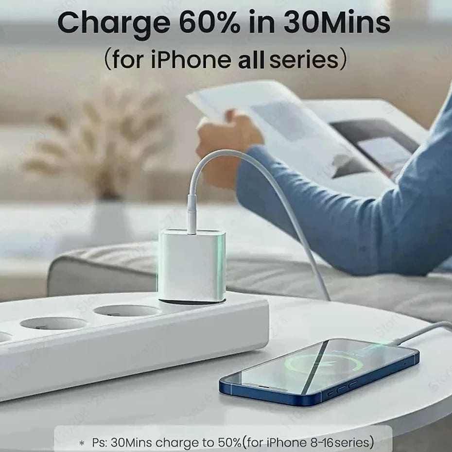 PD 40W Fast Charger with USB-C Cable for iPhone iPad