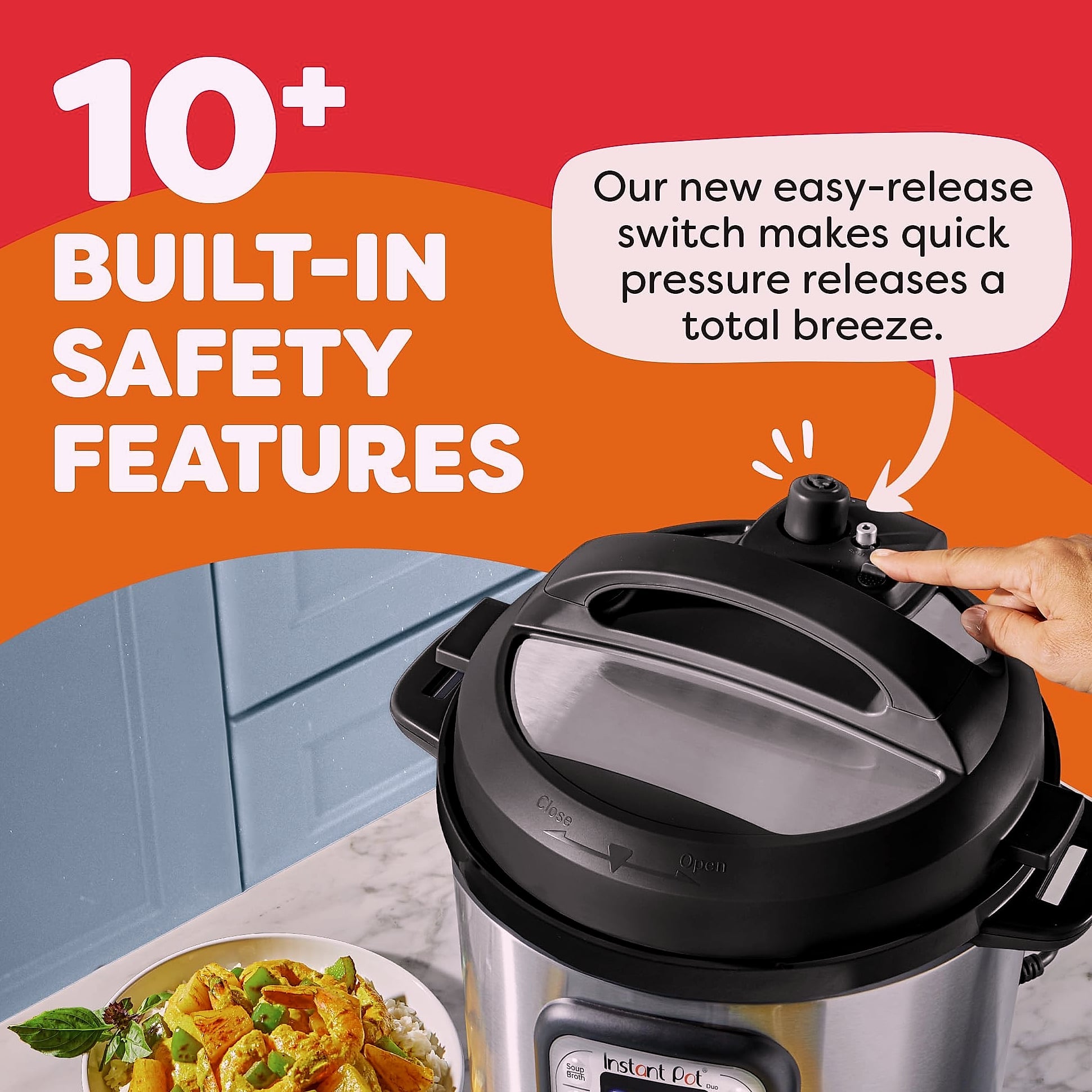 Instant Pot Duo 7-in-1 Electric Pressure Cooker, 6 Quart