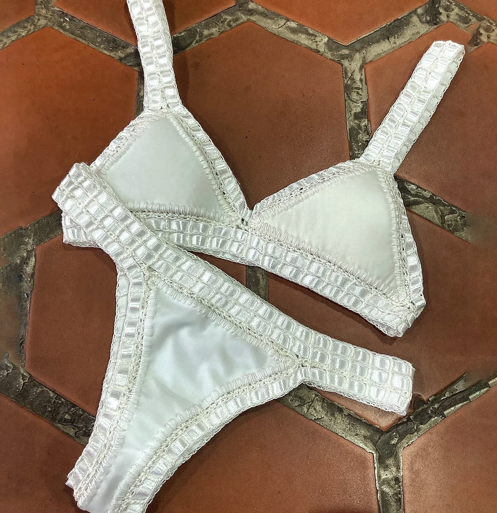 Sporlike Pink Crochet Bikini Set Women Swimwear