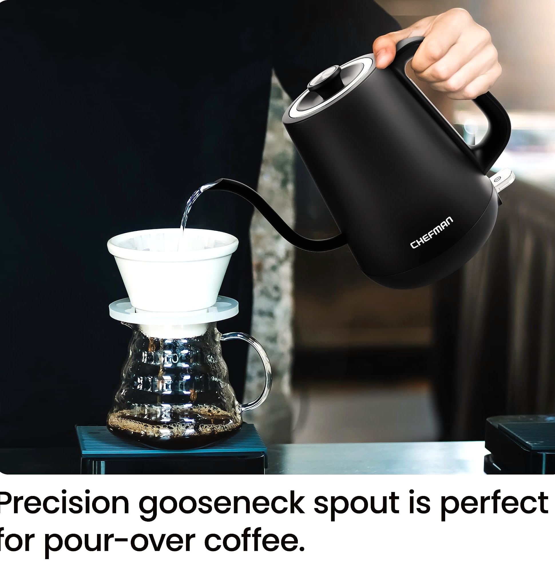 Chefman Gooseneck Electric Kettle 1000W Pour Over Coffee