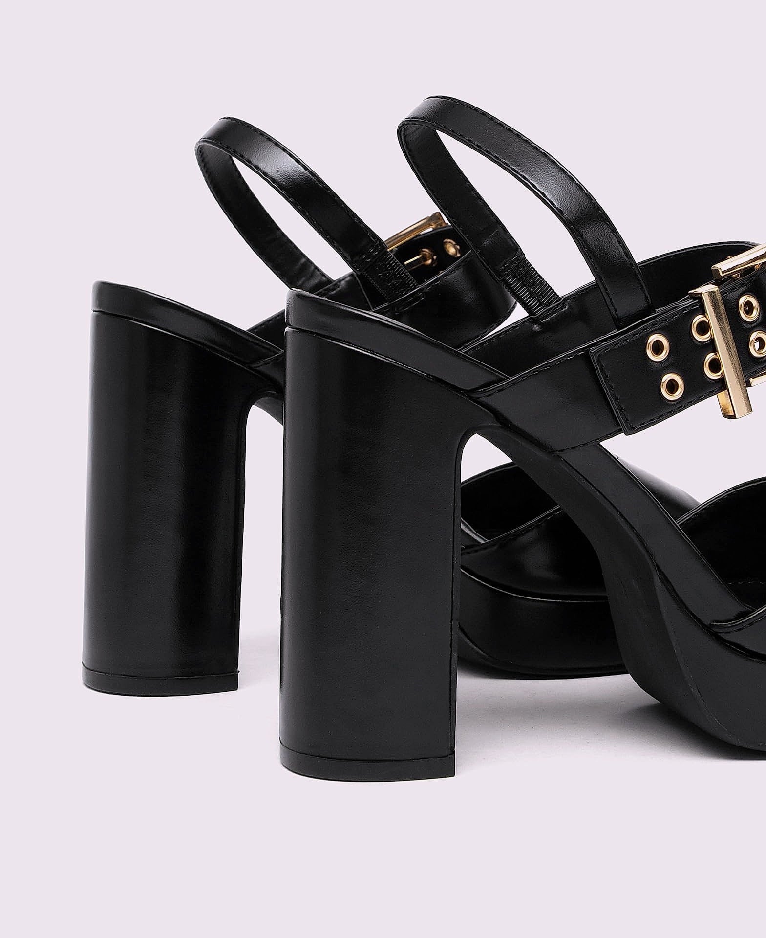 NEWBELLA Block Heel Platform Sandals with Ankle Strap