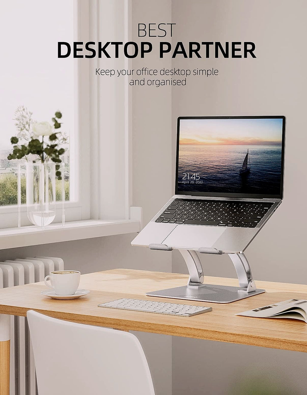 Nulaxy Adjustable Laptop Stand Dual Foldable Riser 10-17"