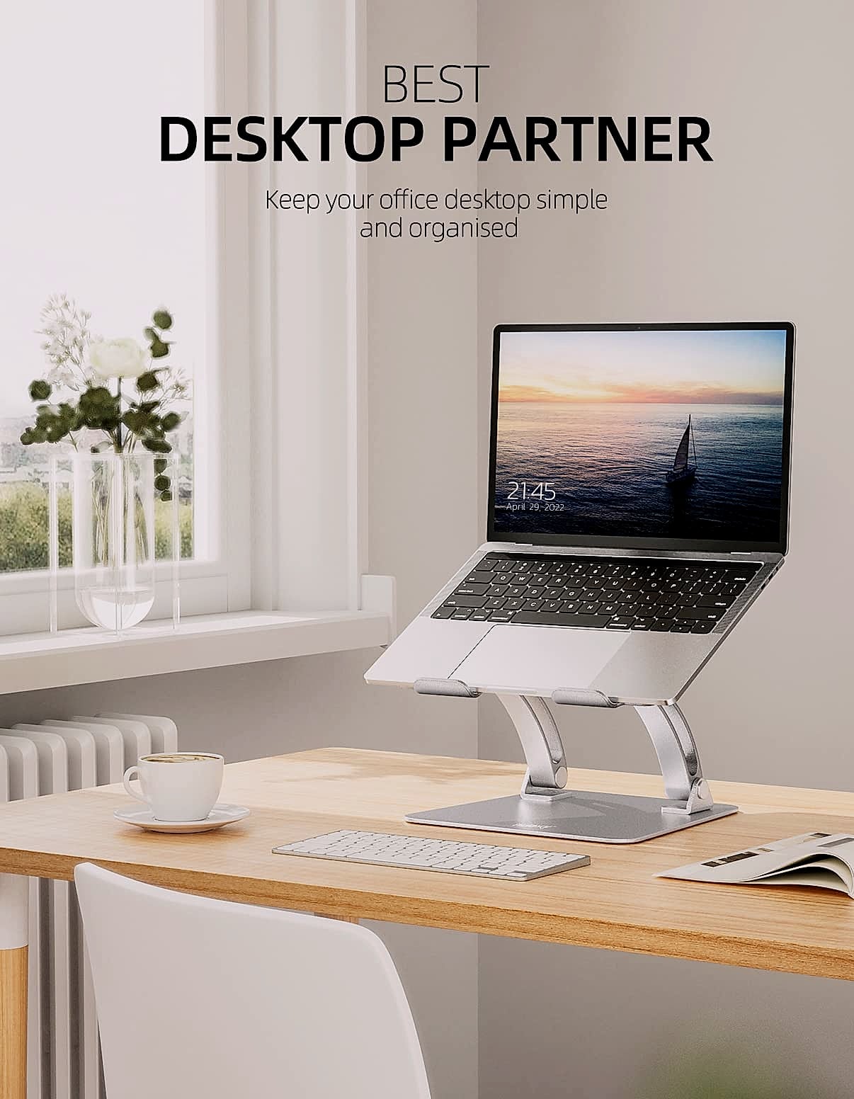 Nulaxy Adjustable Laptop Stand Dual Foldable Riser 10-17"