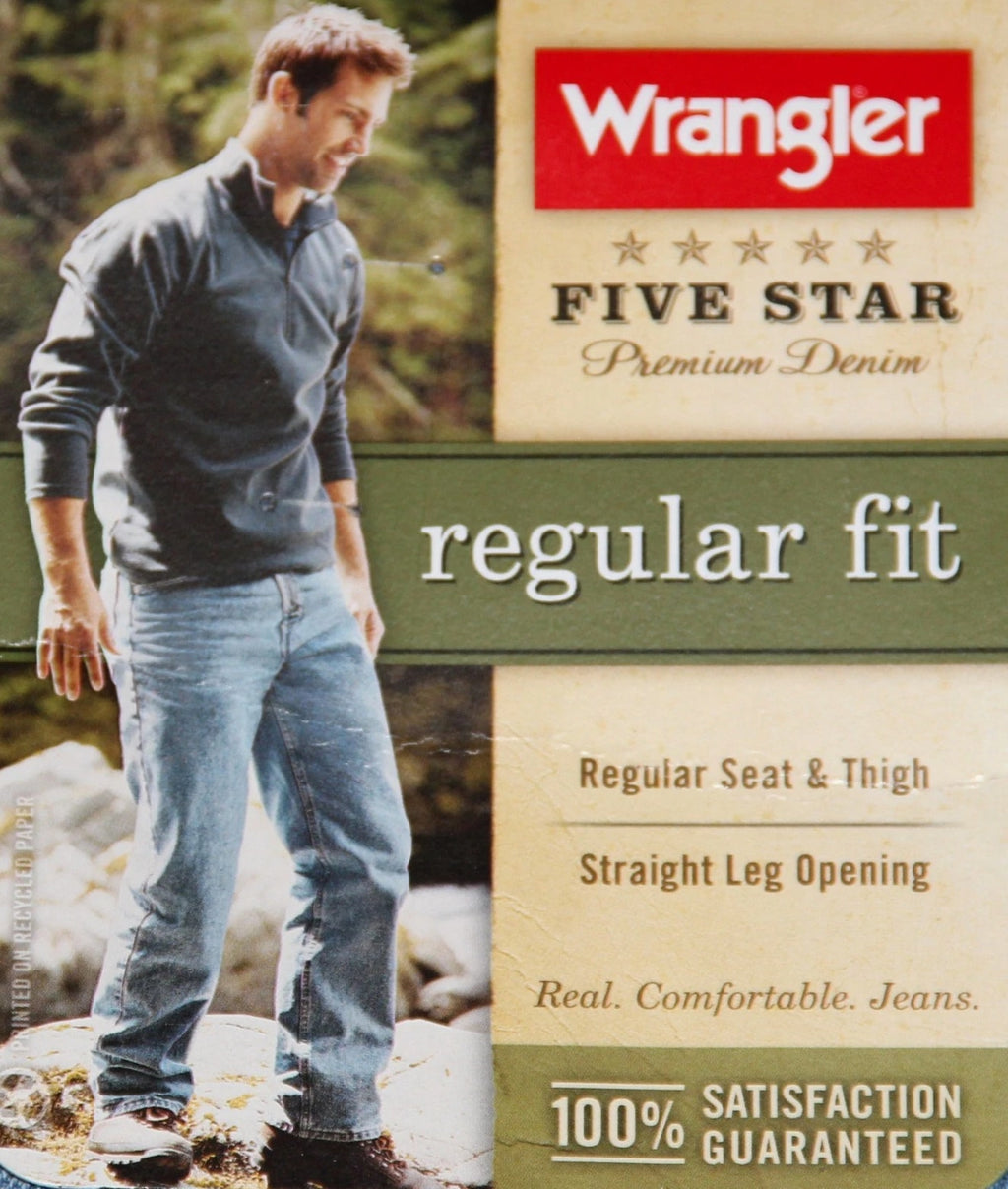 New Wrangler Five Star Regular Fit Jeans Men’s Sizes Five Colors 100% Cotton