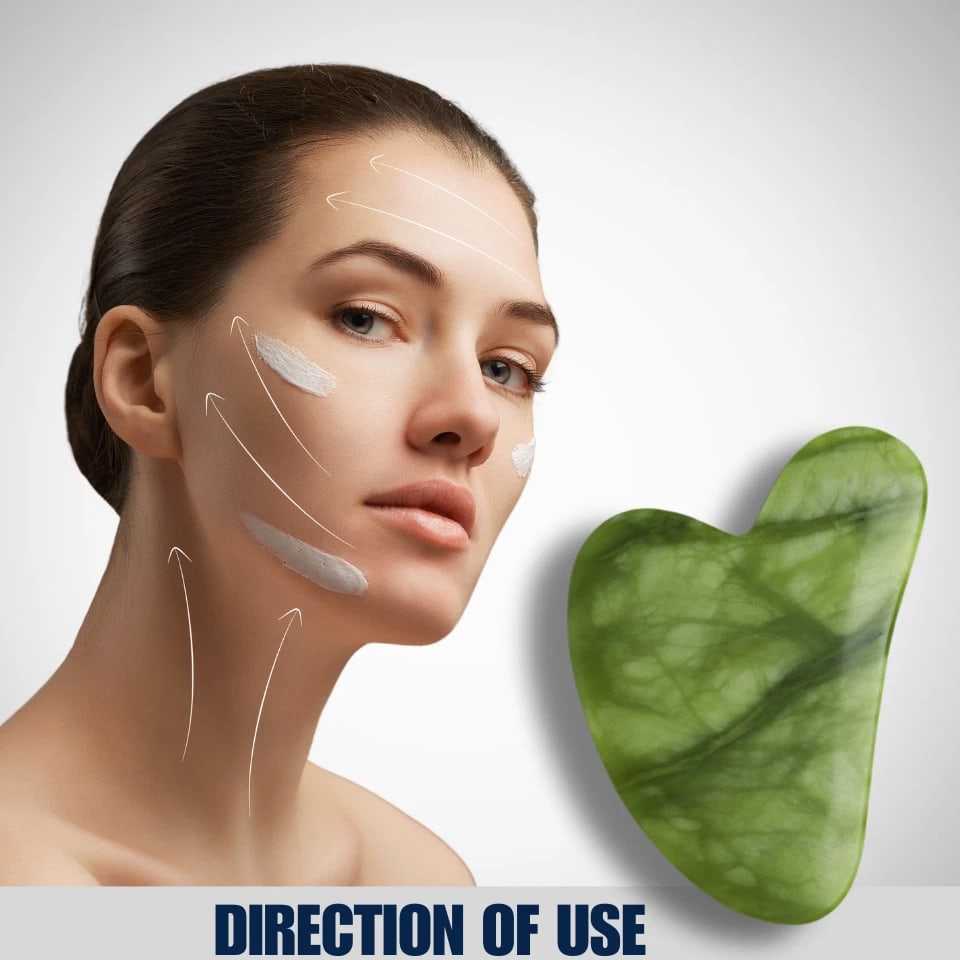 Gua Sha Jade Stone - Natural Rose Quartz Face Body Massager Facial Scraper