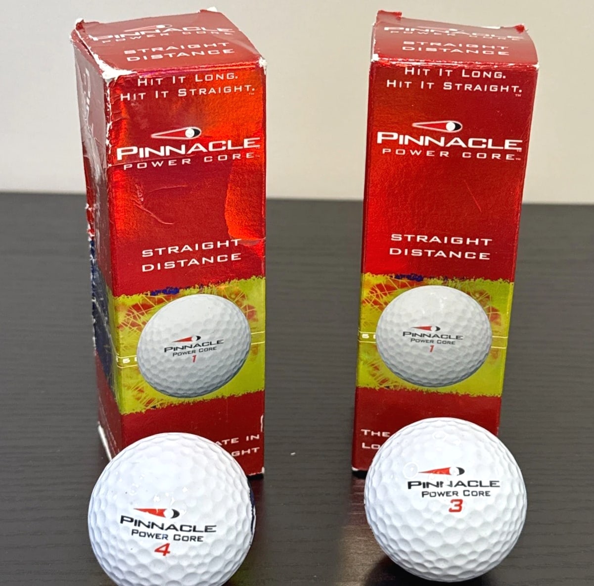Pinnacle Power Core Distance Golf Balls 6 Total - 3s & 4s (2 Boxes) NOS