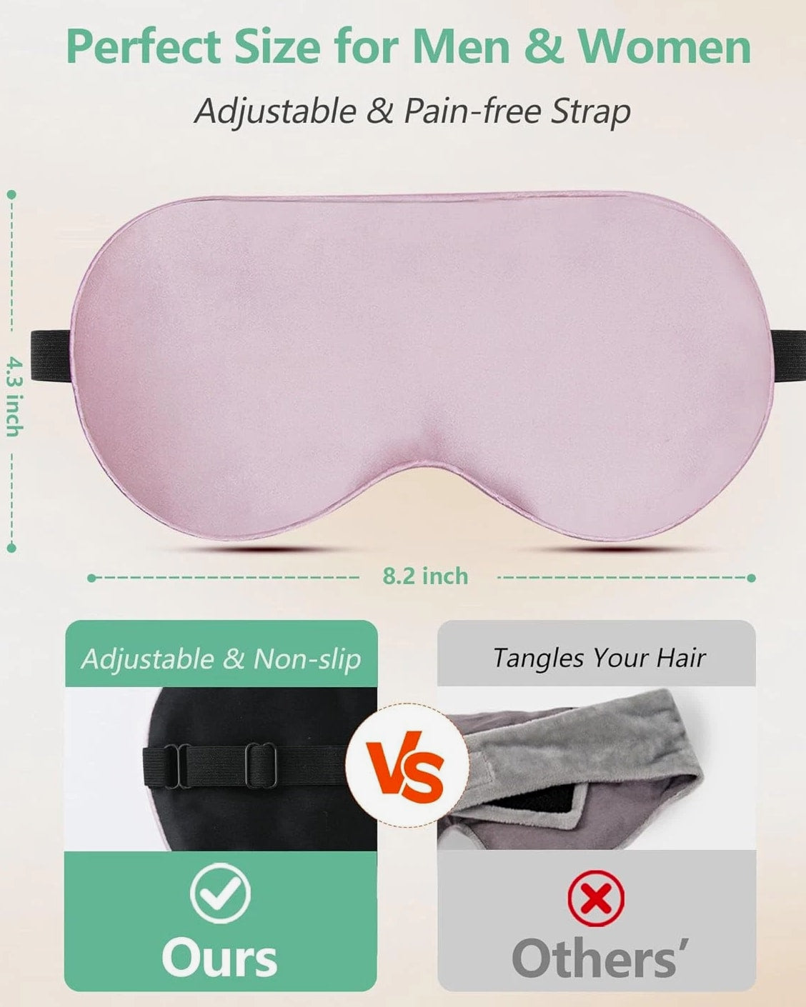 100% Real Mulberry Silk 2 Pack Sleep Mask, Natural Pure Silk Eye Masks with Adju