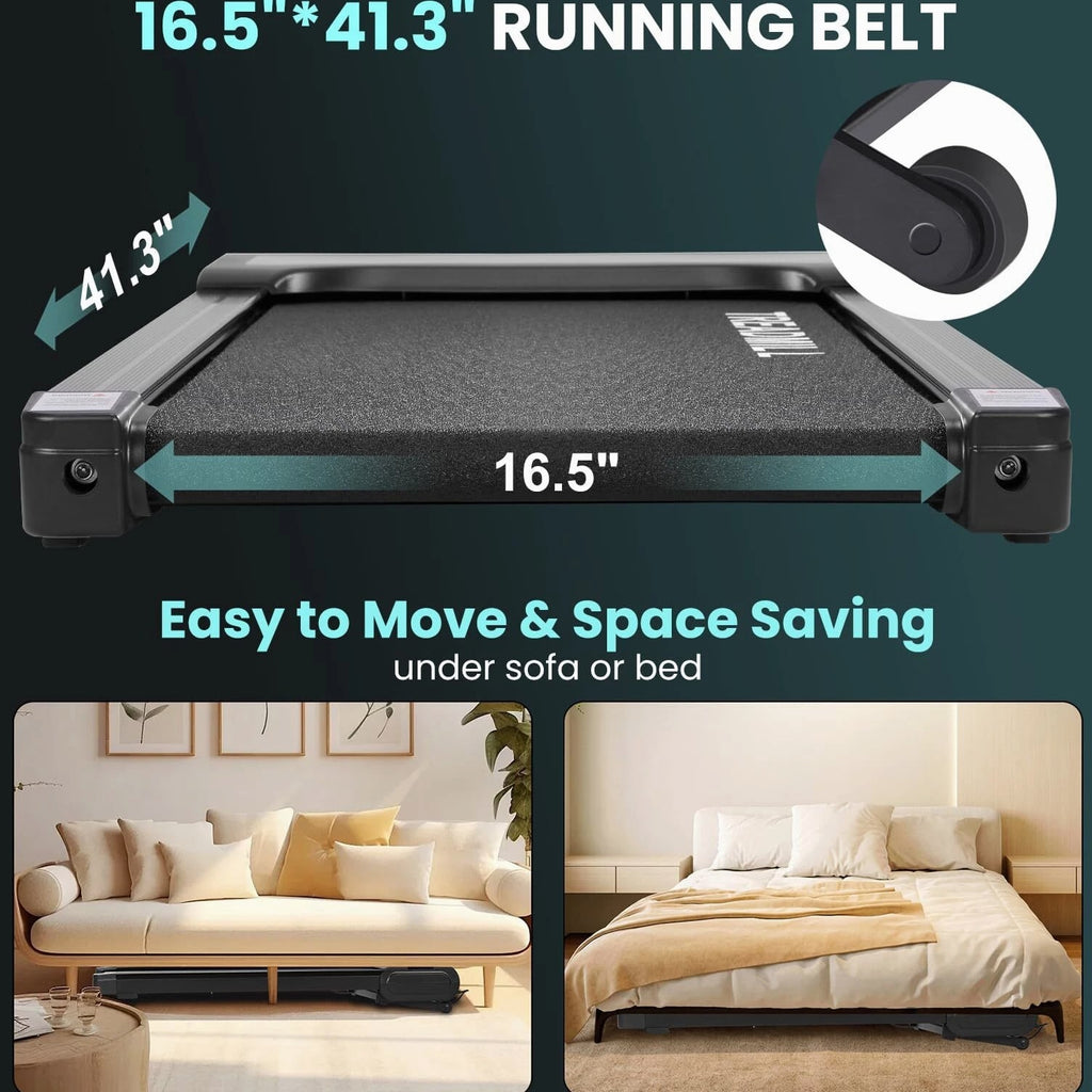 Walking Pad, Under 2.5HP Low-Noise Desk Treadmill, Auto Incline Walking Pad, Home