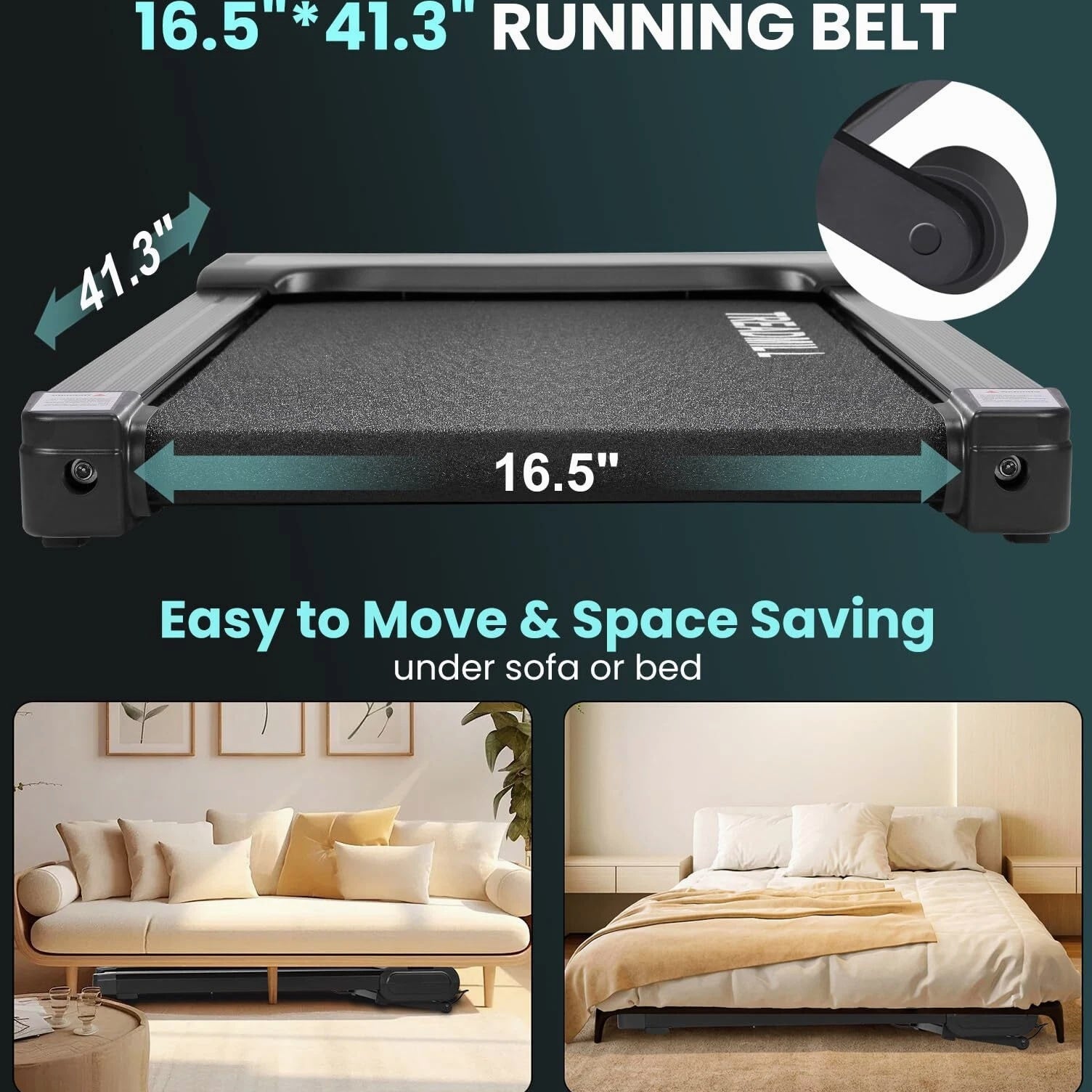 Walking Pad, Under 2.5HP Low-Noise Desk Treadmill, Auto Incline Walking Pad, Home