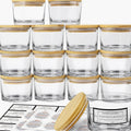 15 Pack 4 OZ Clear Glass Candle Jars with Airtight Bamboo Lids for Candle Making