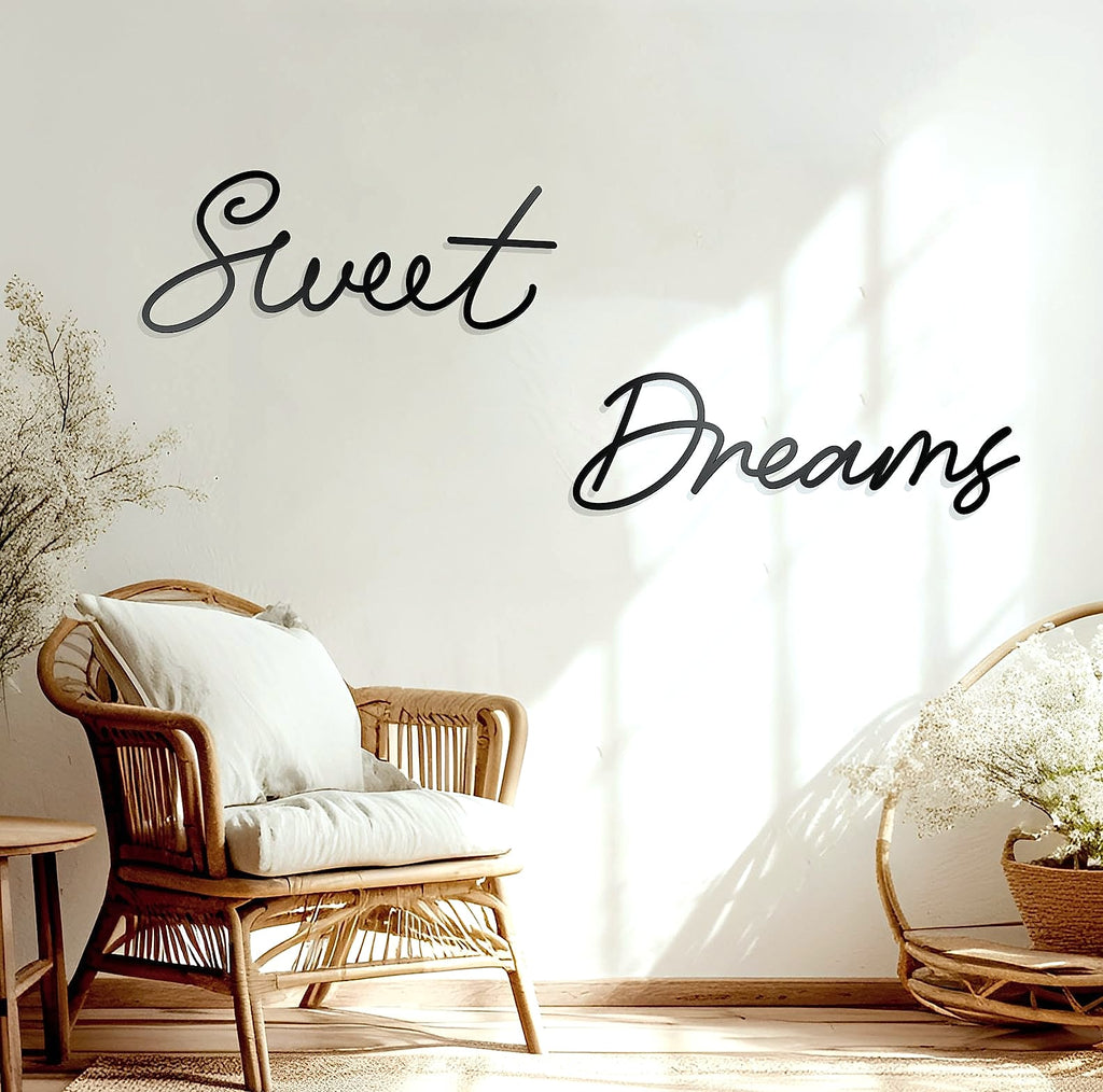 Zzbakress Sweet Dreams Metal Wall Decor for Bedroom
