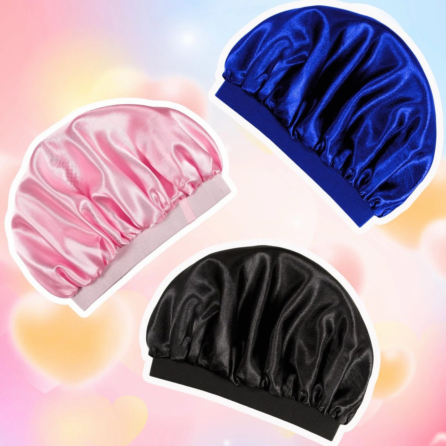 3 Pcs Bonnet for Kids, Kids Bonnets for Girls, Satin Silk Hair Bonnet for Sleeping