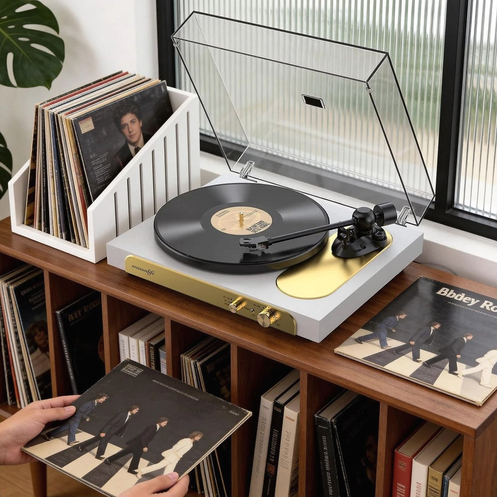 Seasonlife® Record Player Turntable Wireless in & Output, High Fidelity Vinyl Pl