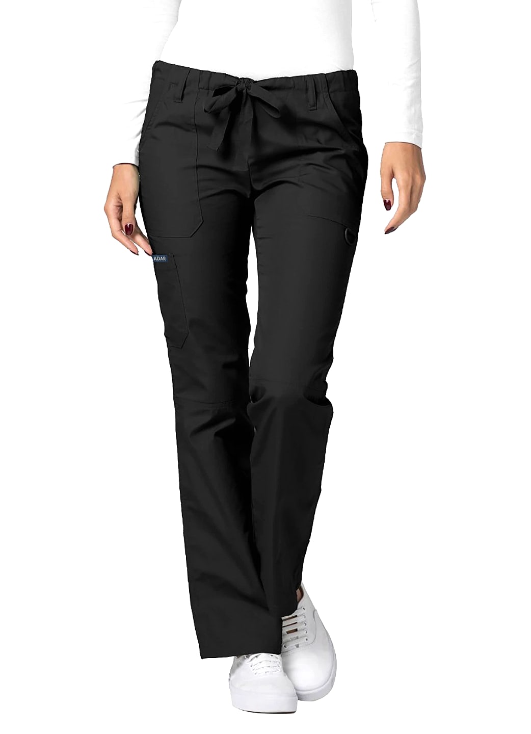 Adar Medical Uniform Low Rise Multi Pocket Drawstring Straight Leg Scrub Pants