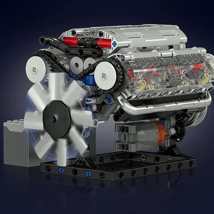 Mould King 10088 The V8 Engine Building Block Assembly Technical Car Brick Set Educational Car Engine Toys Kids Christmas Gift