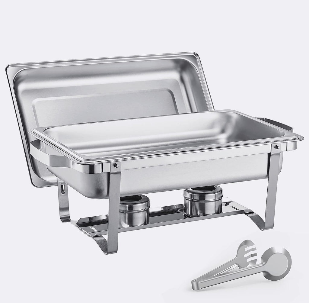 SucceBuy 8 Qt Chafing Dish Set, Stainless Steel Buffet Warmer, 4-Pack