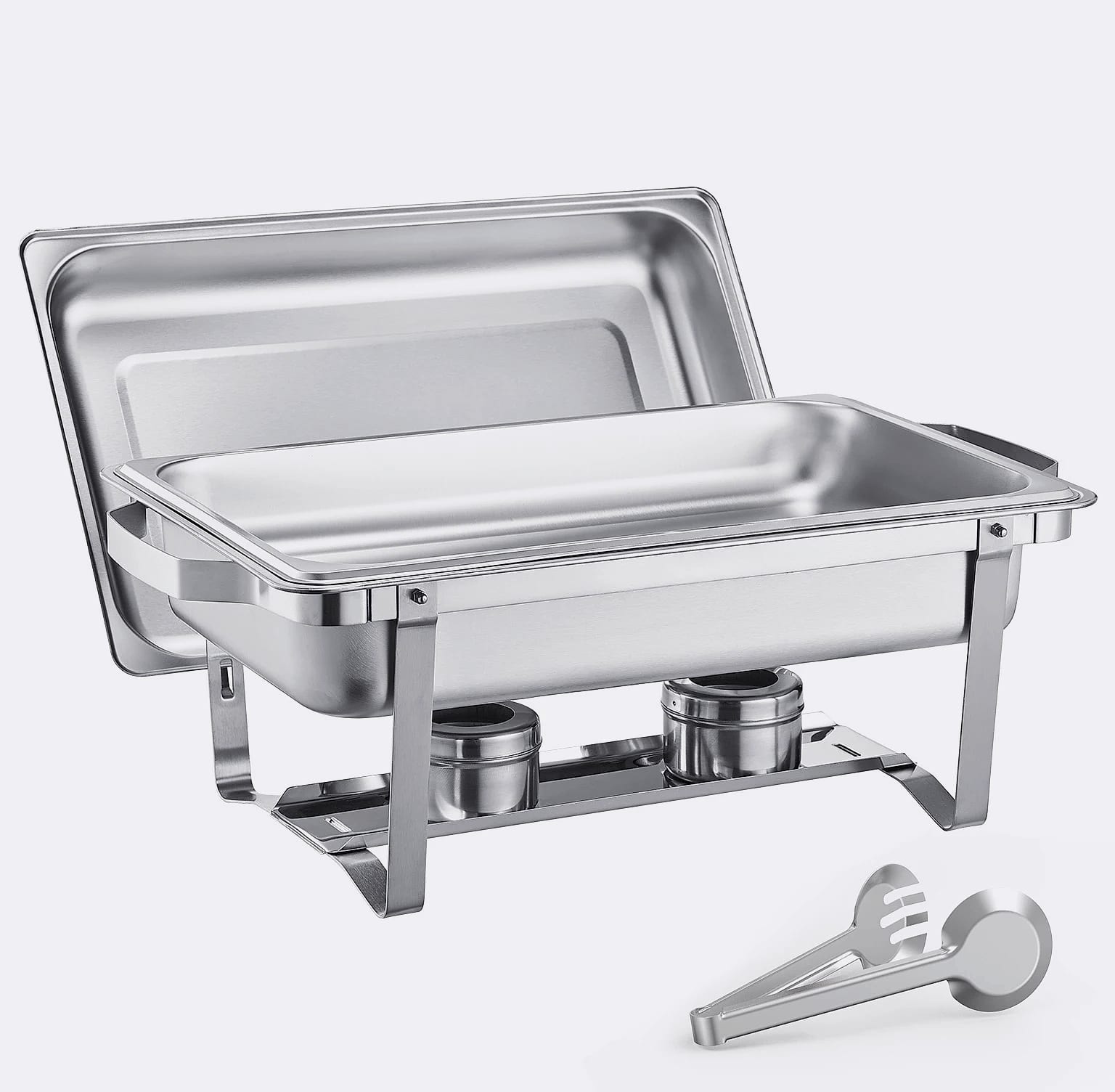 SucceBuy 8 Qt Chafing Dish Set, Stainless Steel Buffet Warmer, 4-Pack
