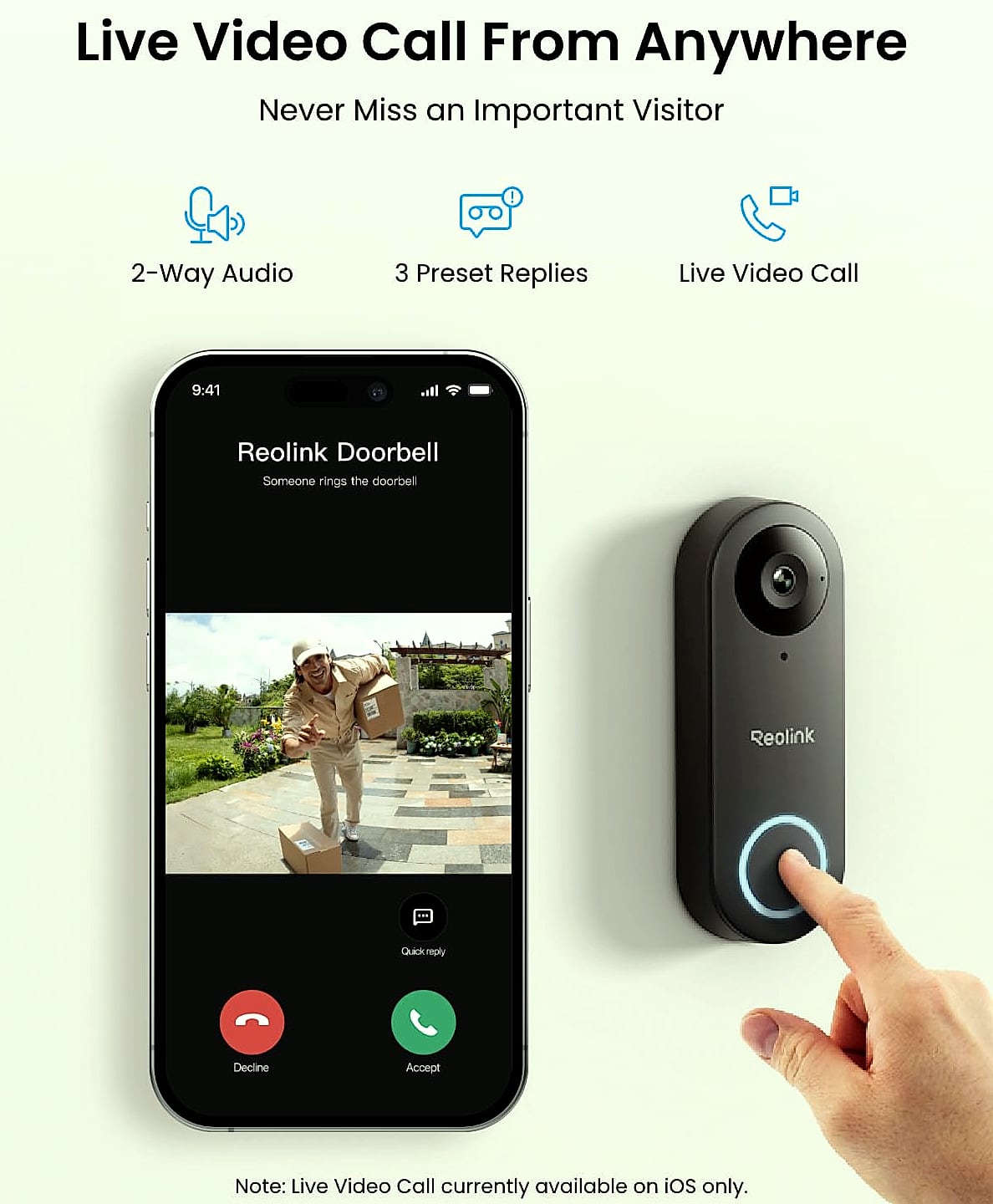 Reolink Doorbell WiFi and Elite Floodlight Camera Bundle