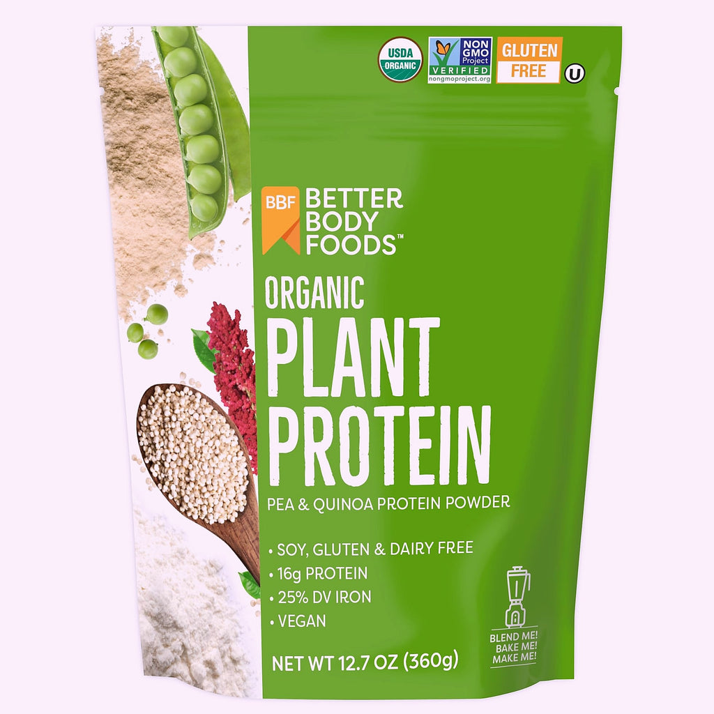 BetterBody Foods Organic Plant Protein Powder, 16g per Serving